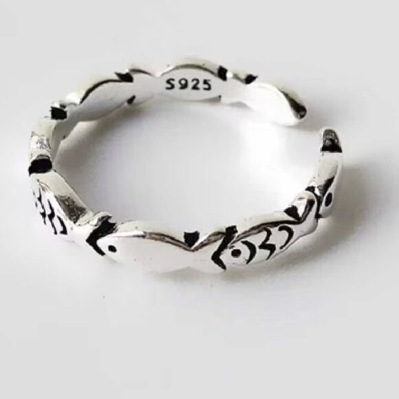 925 sterling silver fish ichthys ring Christian Jesus Faith jewelry the chosen - Picture 1 of 7